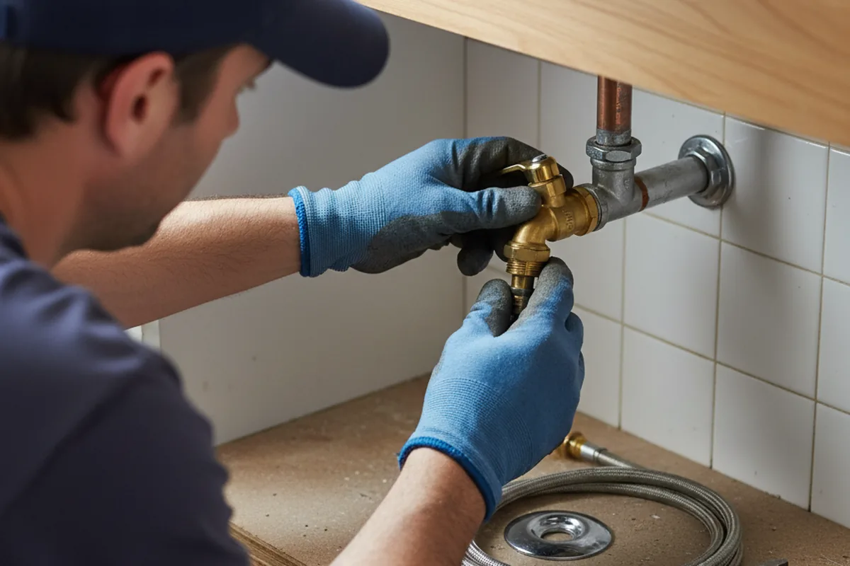 Shutoff valve and fitting work during Emergency Plumbing in Brunswick